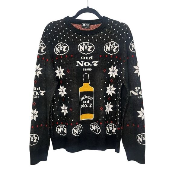 Locale Outdoor Men’s Large Jack Daniels No. 7 Ugly Christmas Sweater Black - Picture 1 of 5